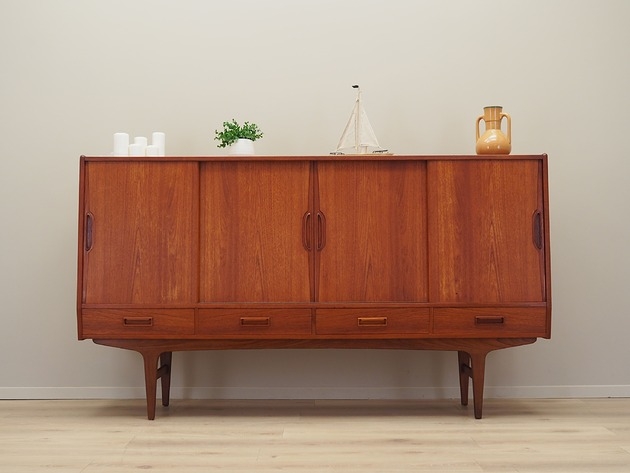 Image of Highboard tekowy, duński design, lata 60, projektant: B