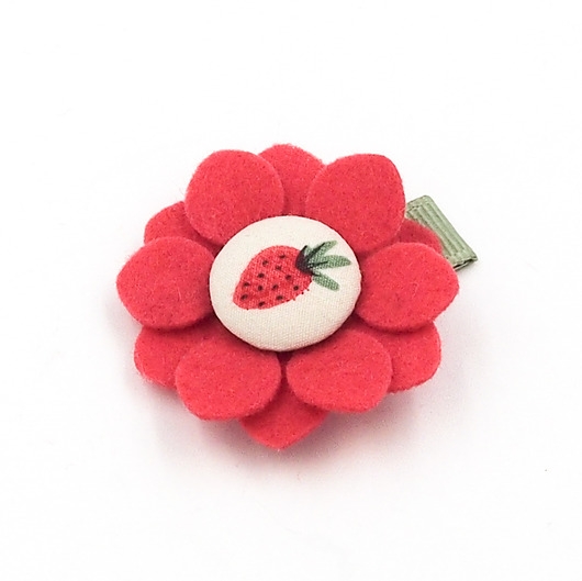 Image of Pakamera Spineczka do włosów kwiatek truskawki Strawberry