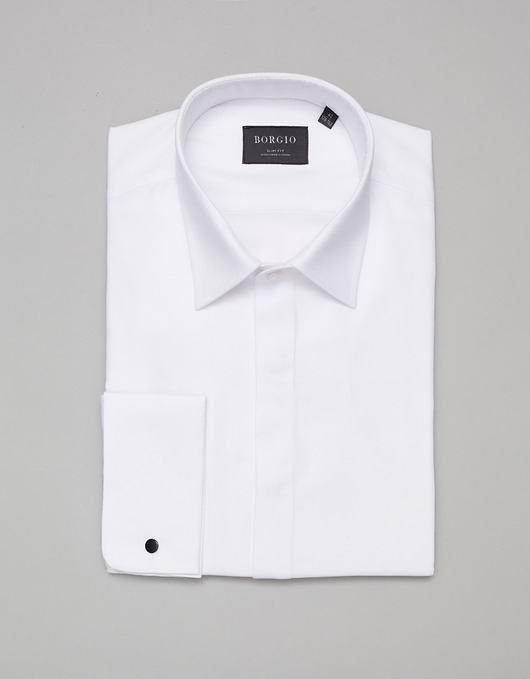 Image of Pakamera Koszula na spinki fabrizia 00404 biały slim fit