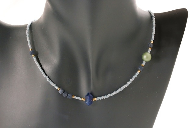 Image of Pakamera Naszyjnik Lapis Lazuli z koralem 020N