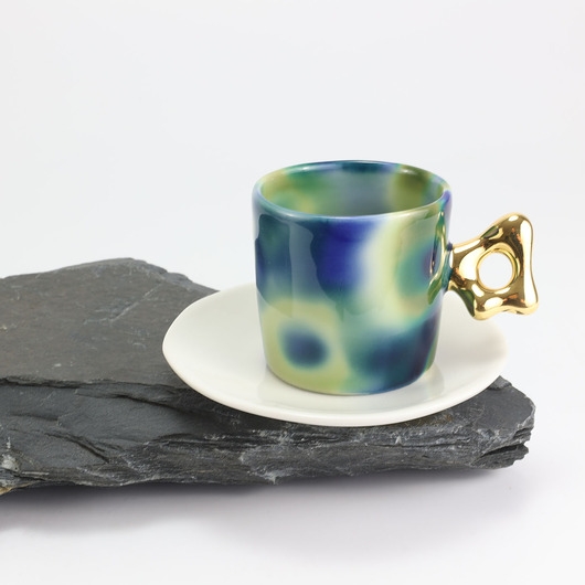 Image of Pakamera Filiżanka porcelanowa do espresso Flow Aquarelle