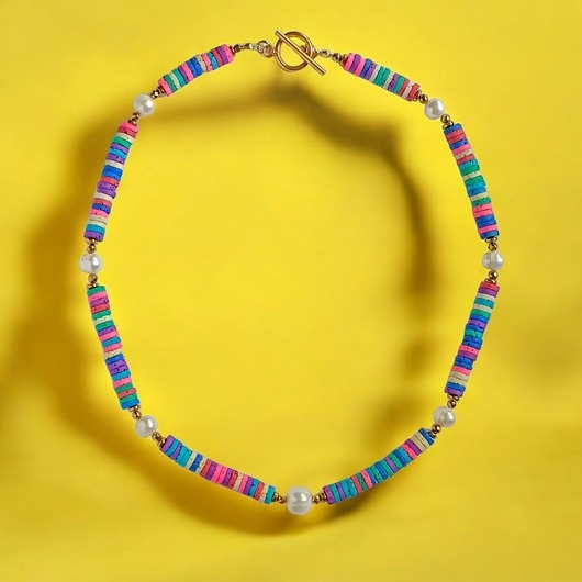 Image of Pakamera SUMMER COLLECTION naszyjnik :: kolorowa lawa i perły