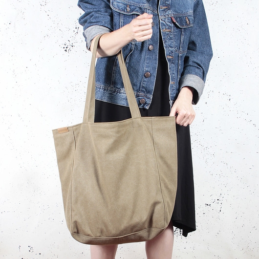 Image of Lazy bag torba khaki / zieleń na zamek / vegan