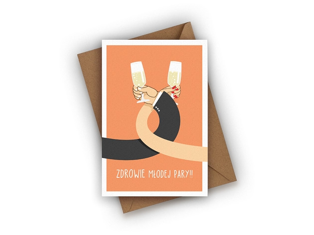 Image of Pakamera Kartka ślubna- Zdrowie Młodej Pary!