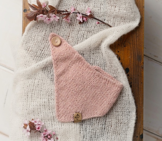 Image of Chustka dla dziecka oversize ręcznie robiona różowa