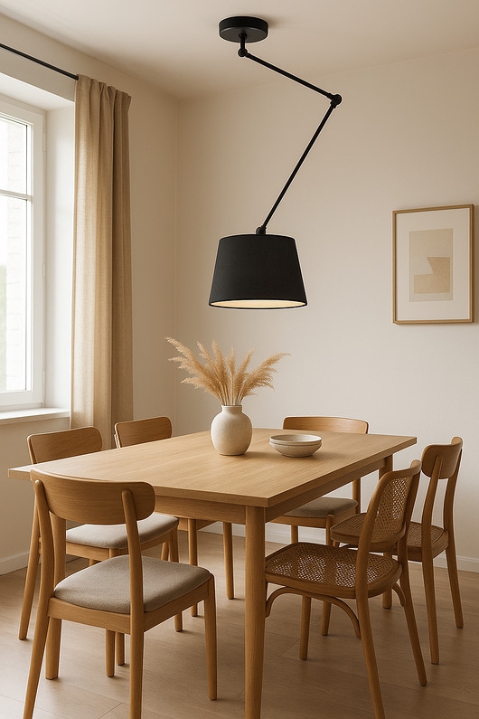 Image of Pakamera Lampa sufitowa na wysięgniku ruchomym nad stół JUMA z abażurem
