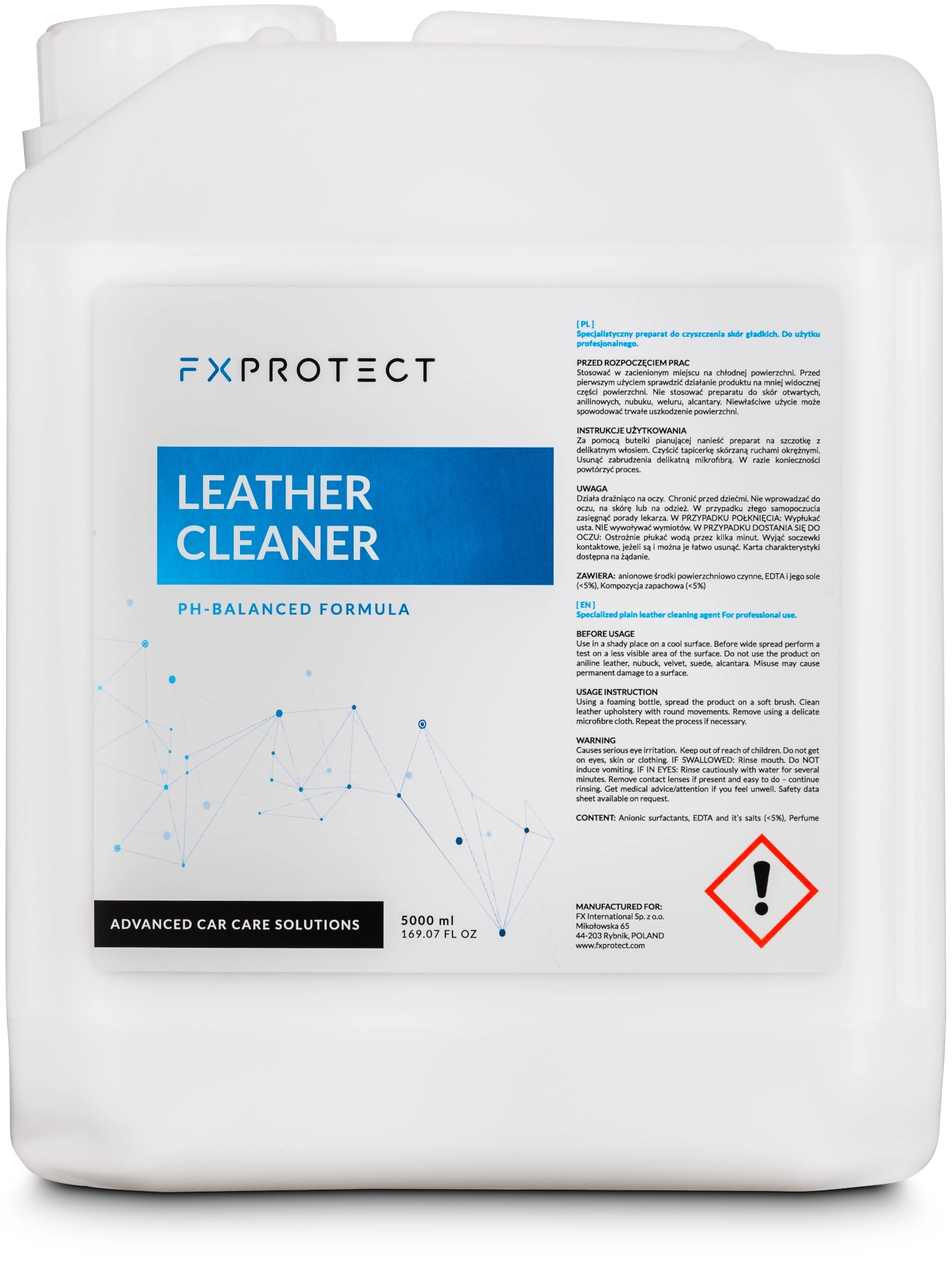 Zdjęcia - Chemia samochodowa Protect Fx  FX  Leather Cleaner - preparat do czyszczenia skóry 5L 