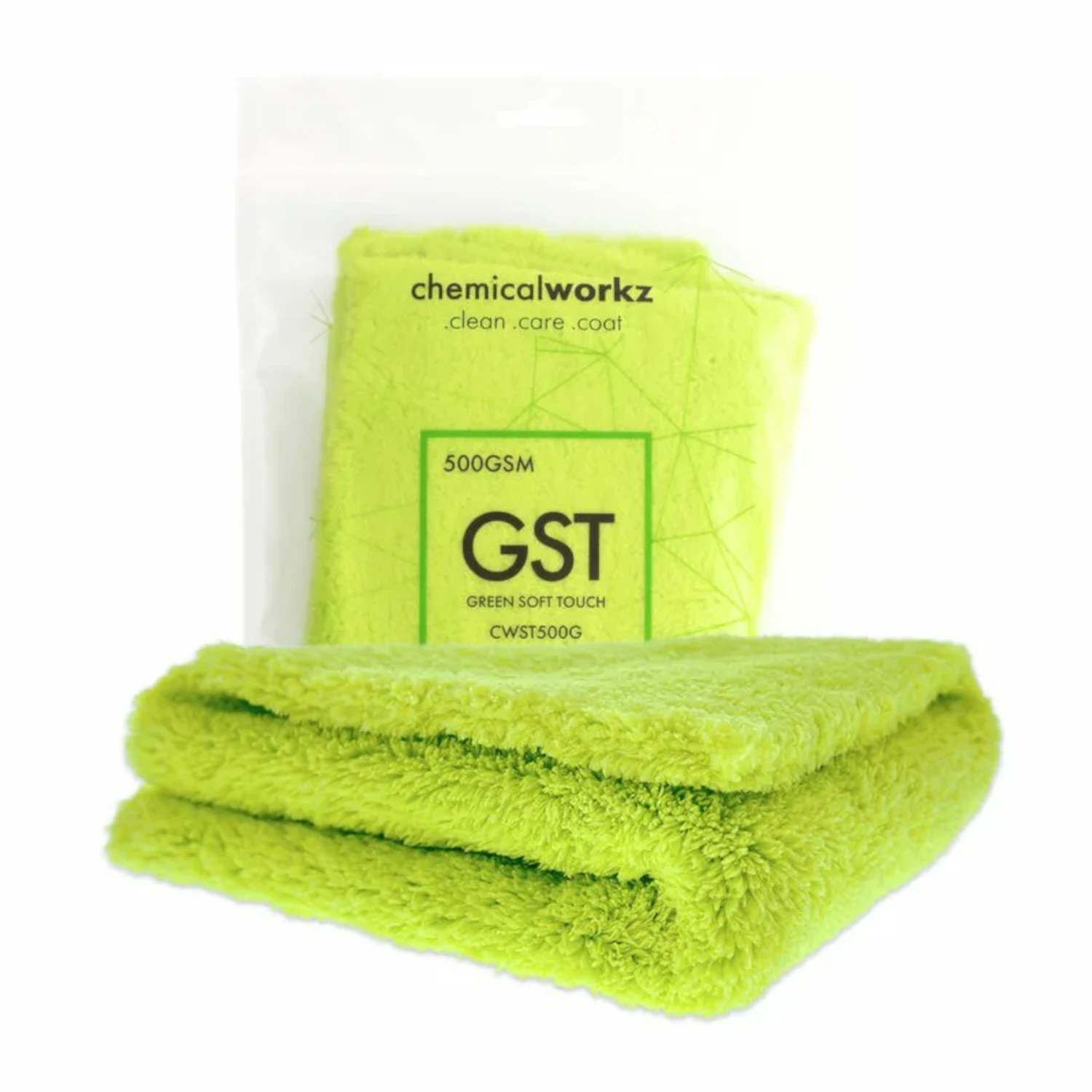 Image of chemicalworkz Edgeless Soft Touch Towel Green – mikrofibra bez obszycia, 500gsm, 40x40cm