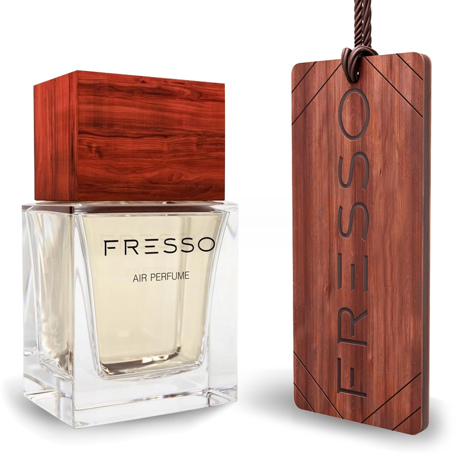 Image of [Zestaw] Fresso Gentleman Air Perfume – perfumy samochodowe 50ml + drewniana zawieszka zapachowa