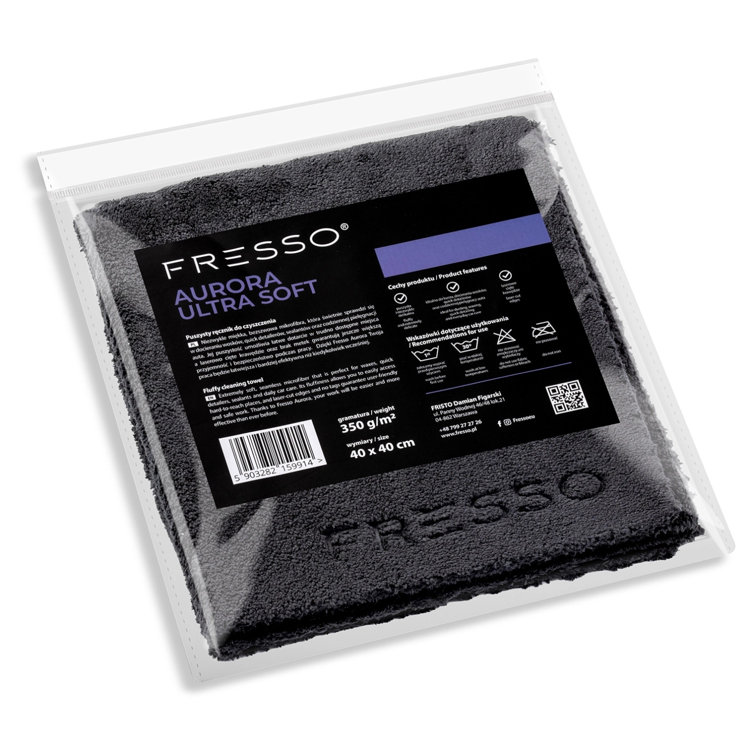 Image of Fresso Aurora Ultra Soft - delikatna mikrofibra bez obszycia, 350gsm, 40x40cm