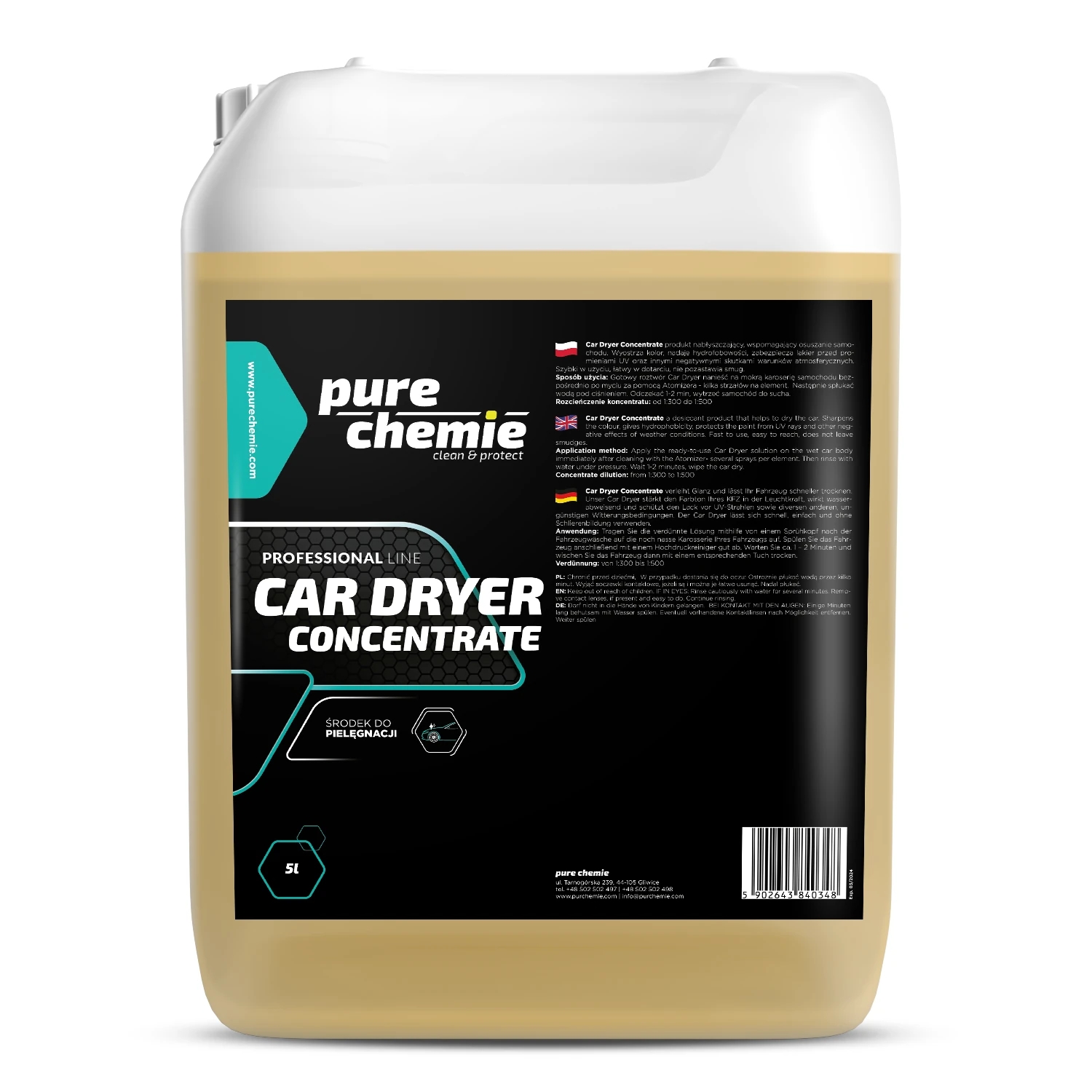Image of Pure Chemie Car Dryer Concentrate - wosk na mokro, wspomaga osuszanie samochodu 5L