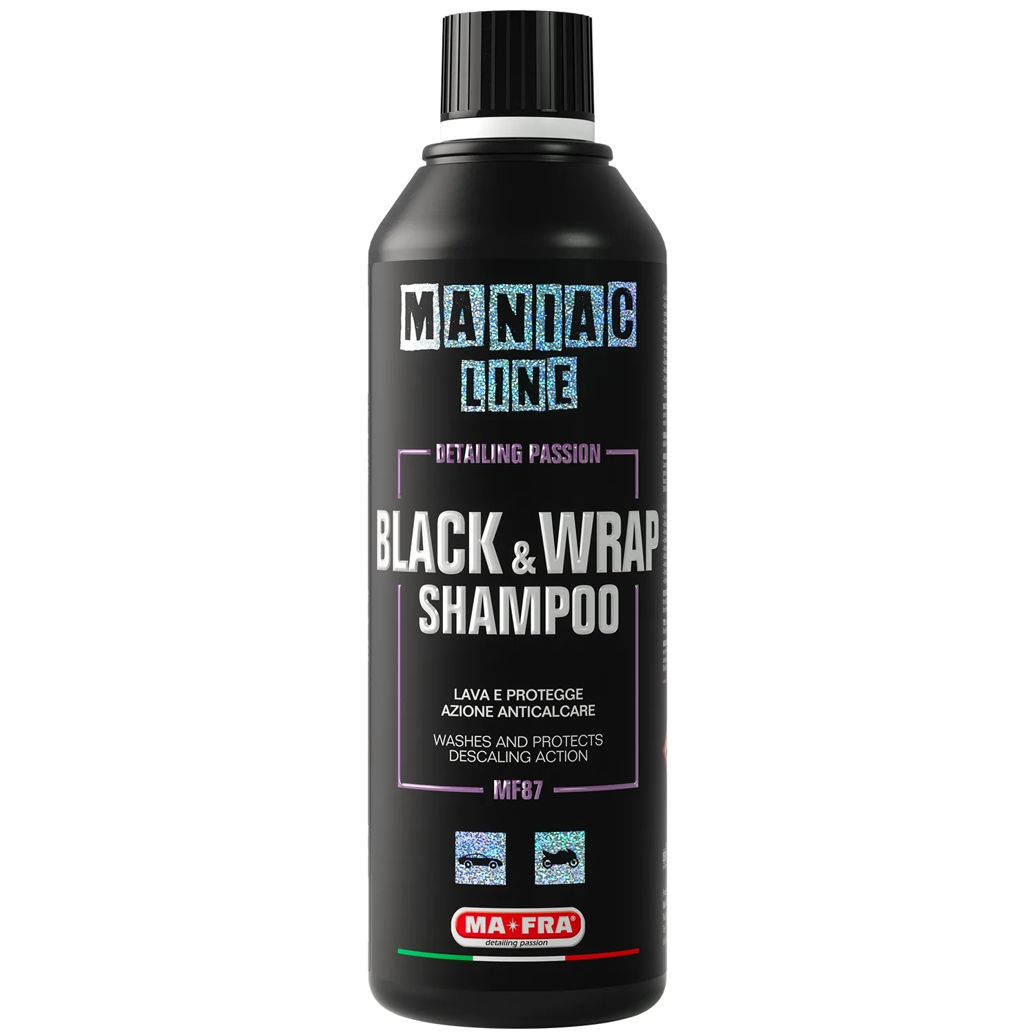 Image of Maniac Line Black & Wrap Shampoo – szampon do czarnych i matowych lakierów 500ml