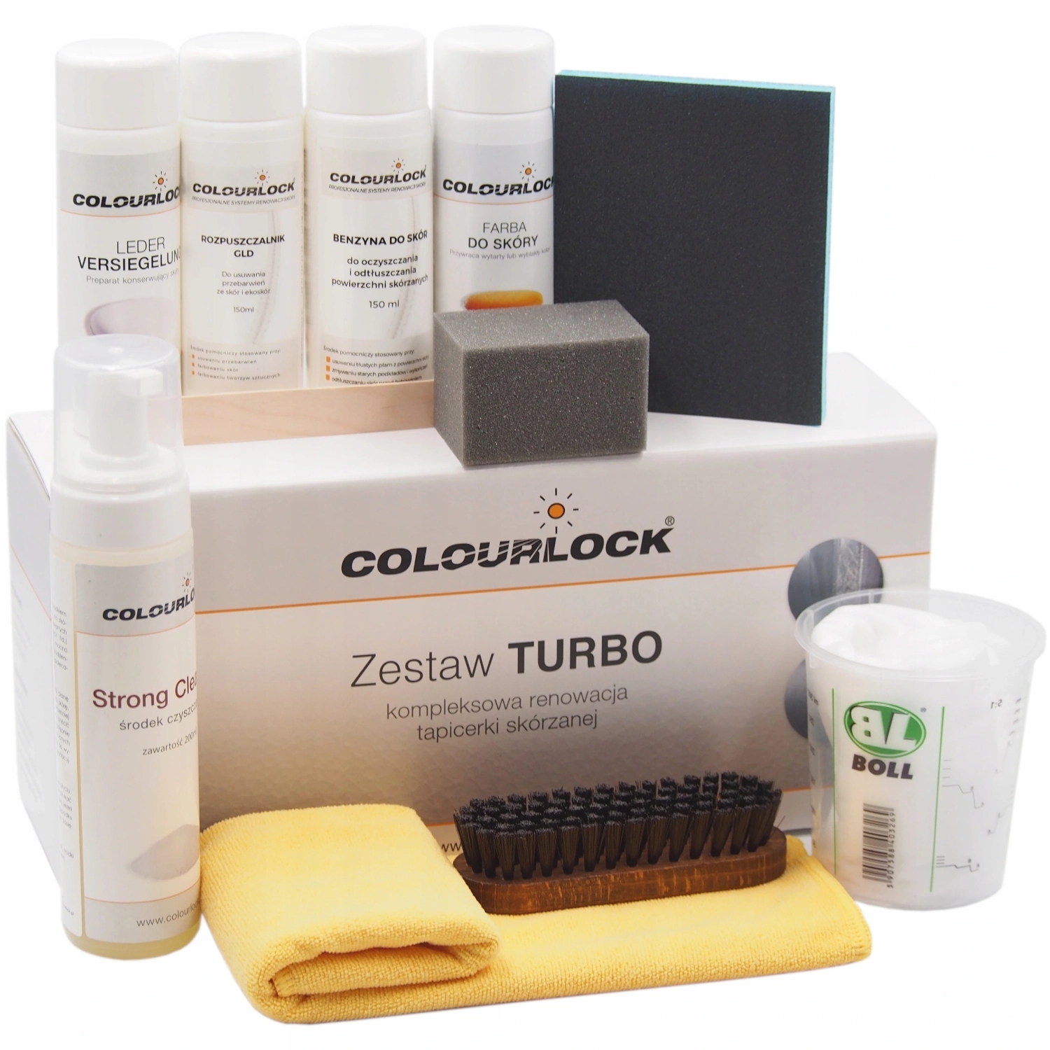 Image of Colourlock Zestaw TURBO STRONG do kompleksowej renowacji skóry + Farba tonująca Colourlock 150ml dobierana
