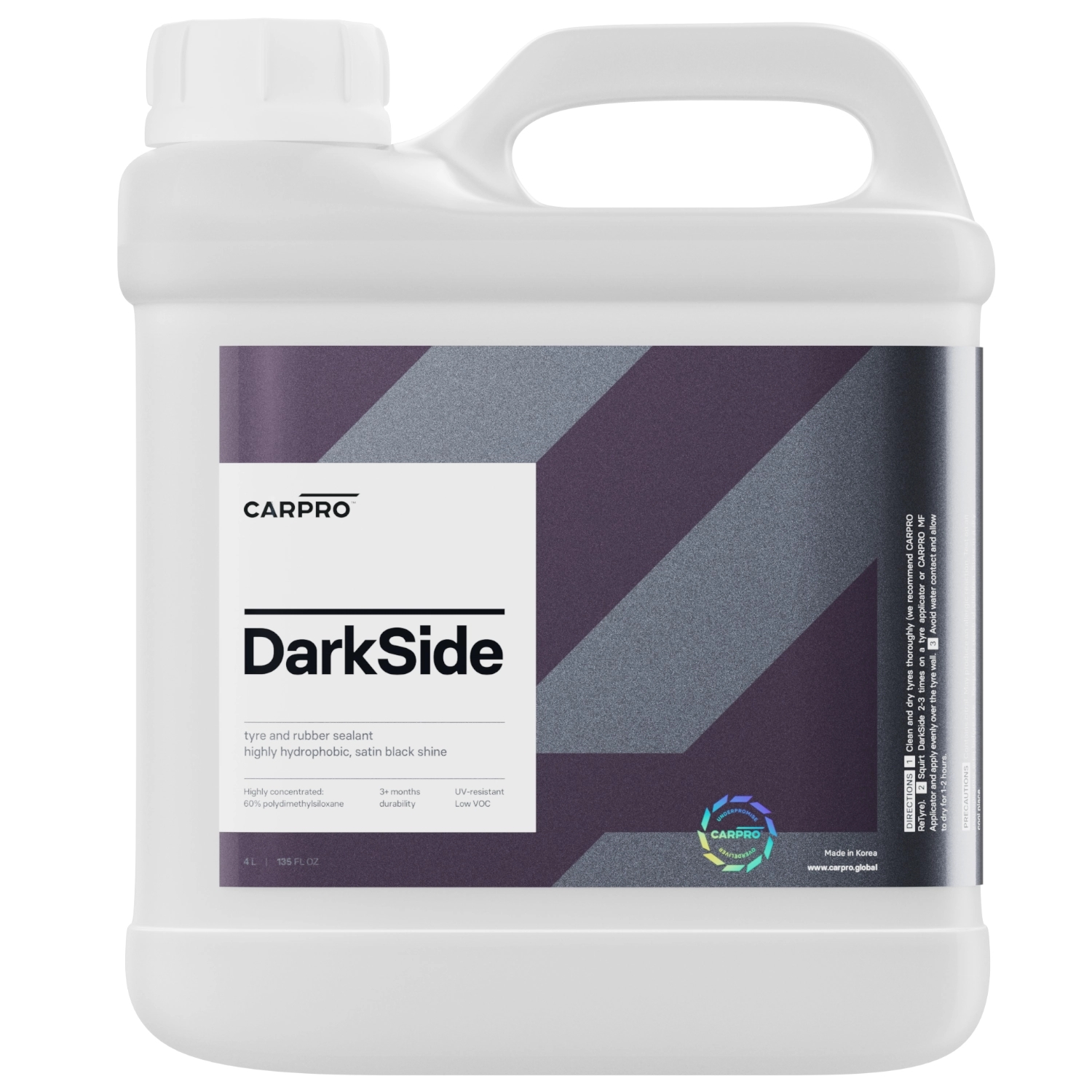Image of CarPro DarkSide – trwały dressing do opon i gumy, satynowe wykończenie 4L