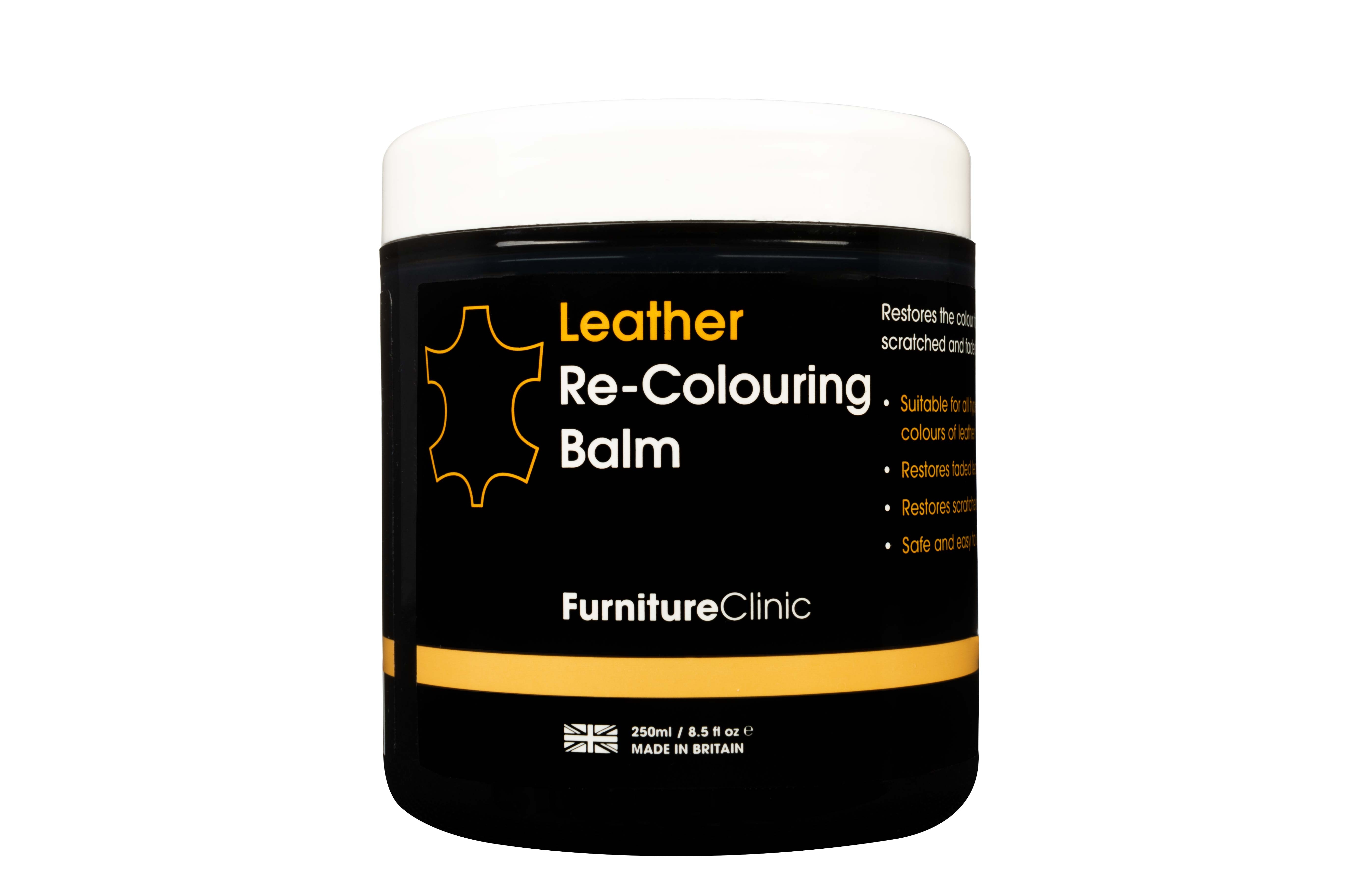 Image of Furniture Clinic Leather Re-Colouring Balm – balsam koloryzujący BLACK 250ml