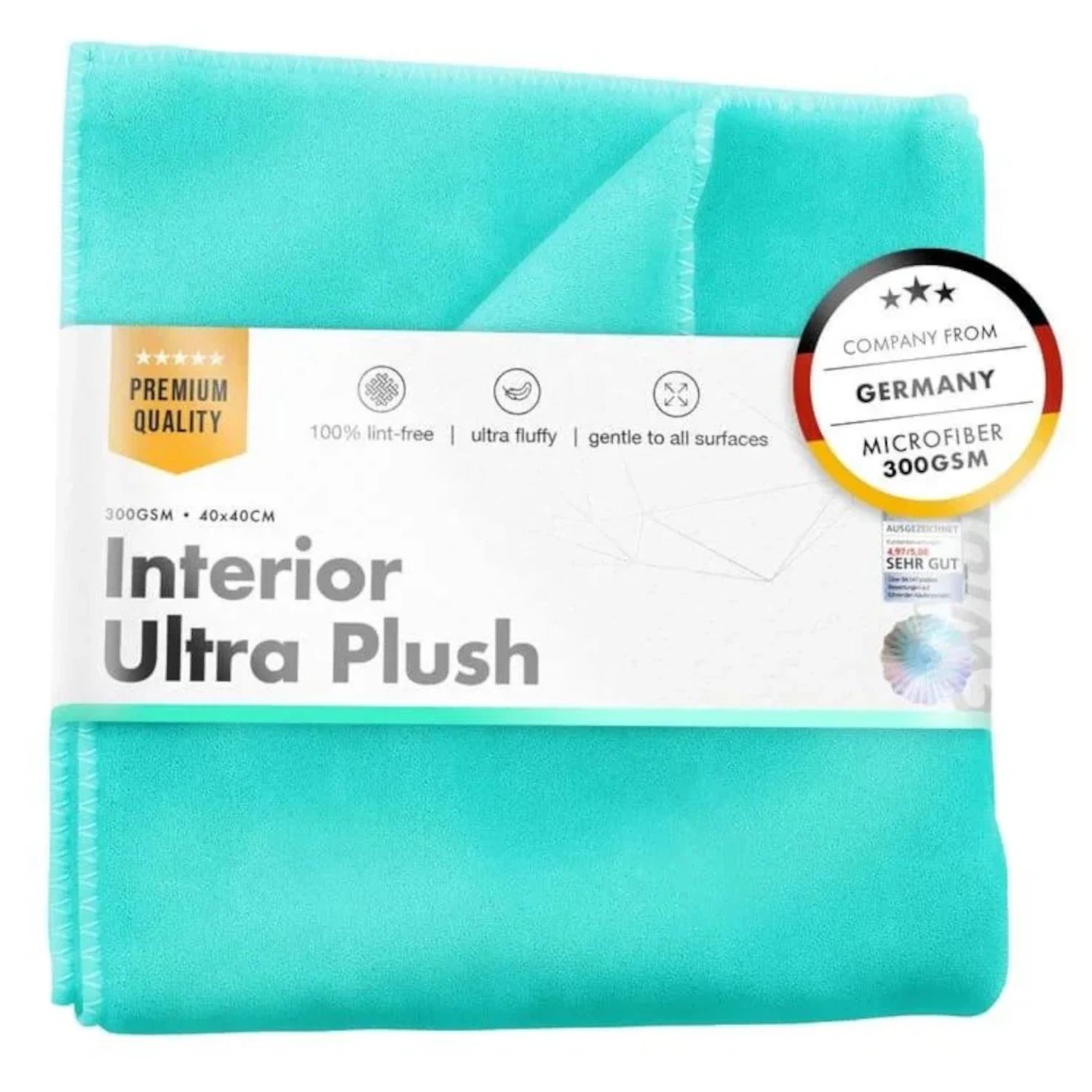 Image of chemicalworkz Interior Ultra Plush Towel Turquoise - delikatna mikrofibra, 300gsm, 40x40cm