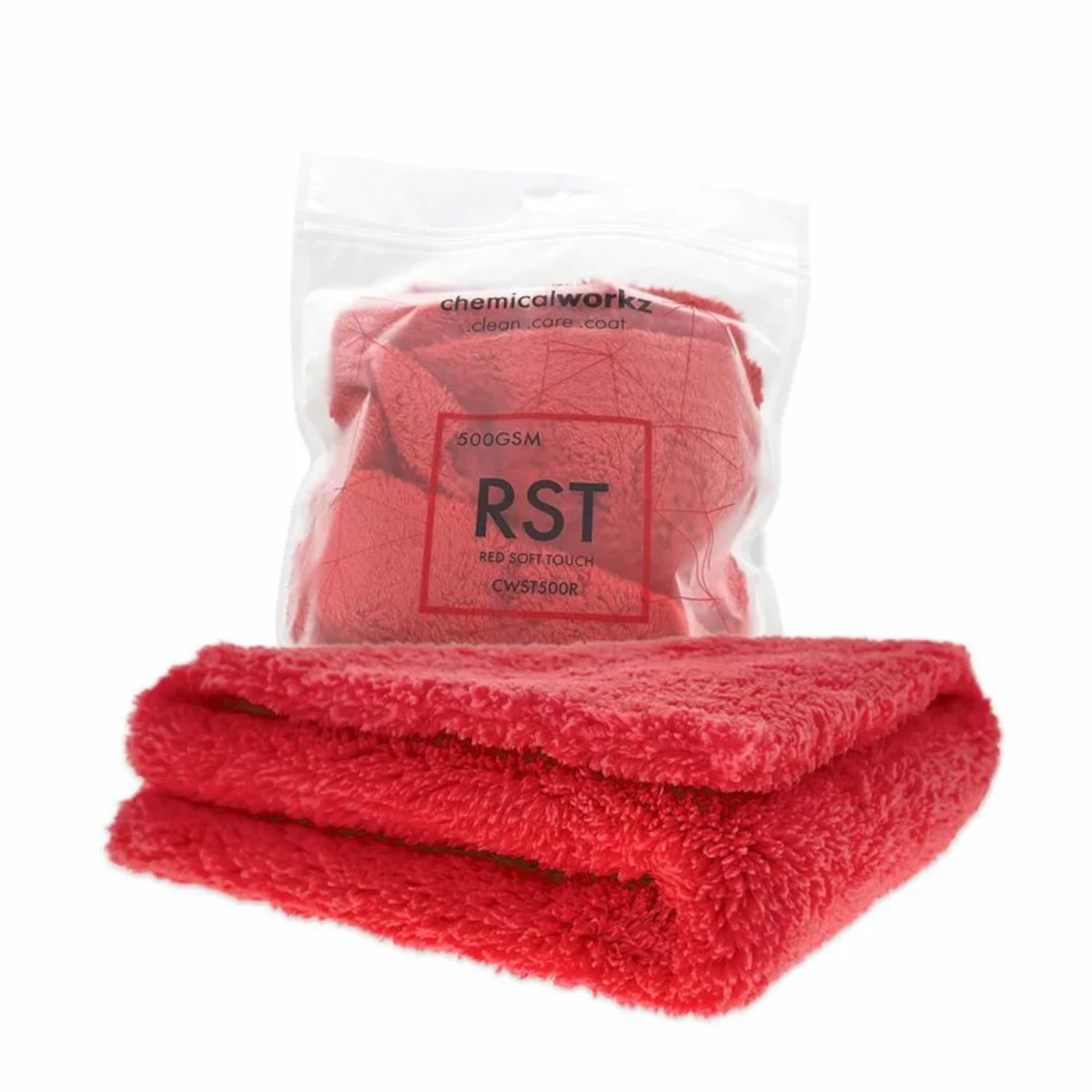 Image of chemicalworkz Edgeless Soft Touch Towel Red – mikrofibra bez obszycia, 500gsm, 40x40cm