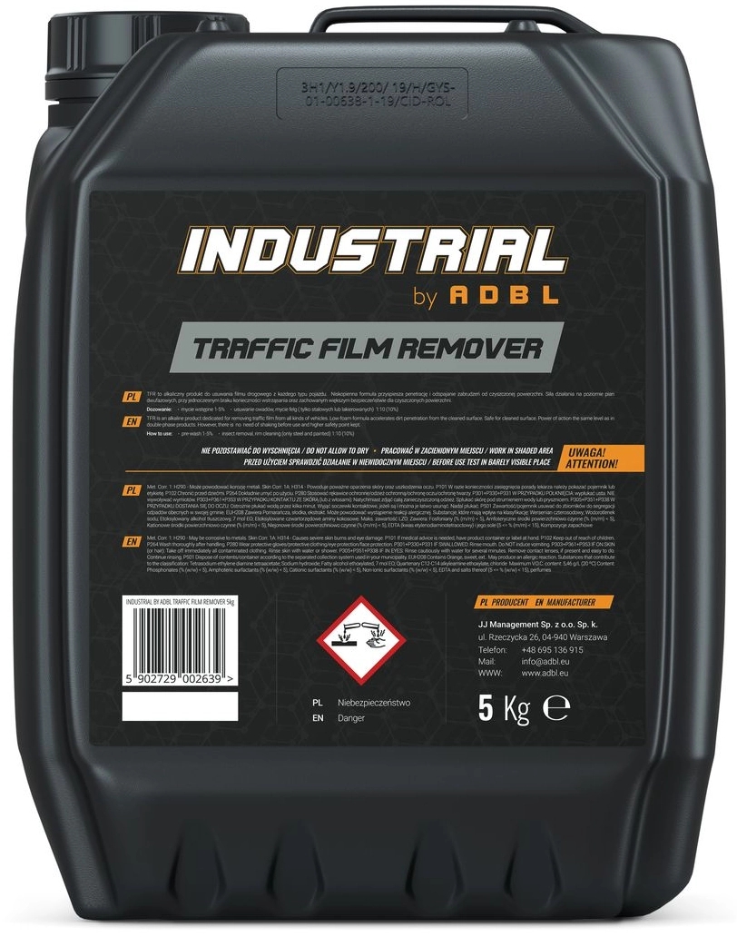 Image of Industrial by ADBL Traffic Film Remover TFR – produkt do usuwania filmu drogowego, dedykowany dla myjni 5kg