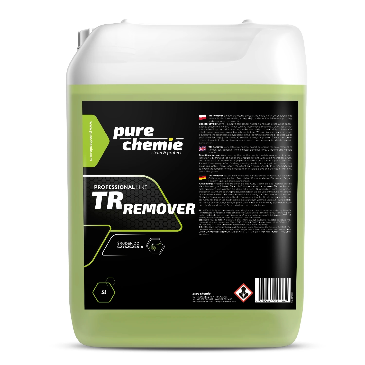 Image of Pure Chemie TR Remover - bezpieczny preparat do usuwania asfaltu, smoły i kleju 5L
