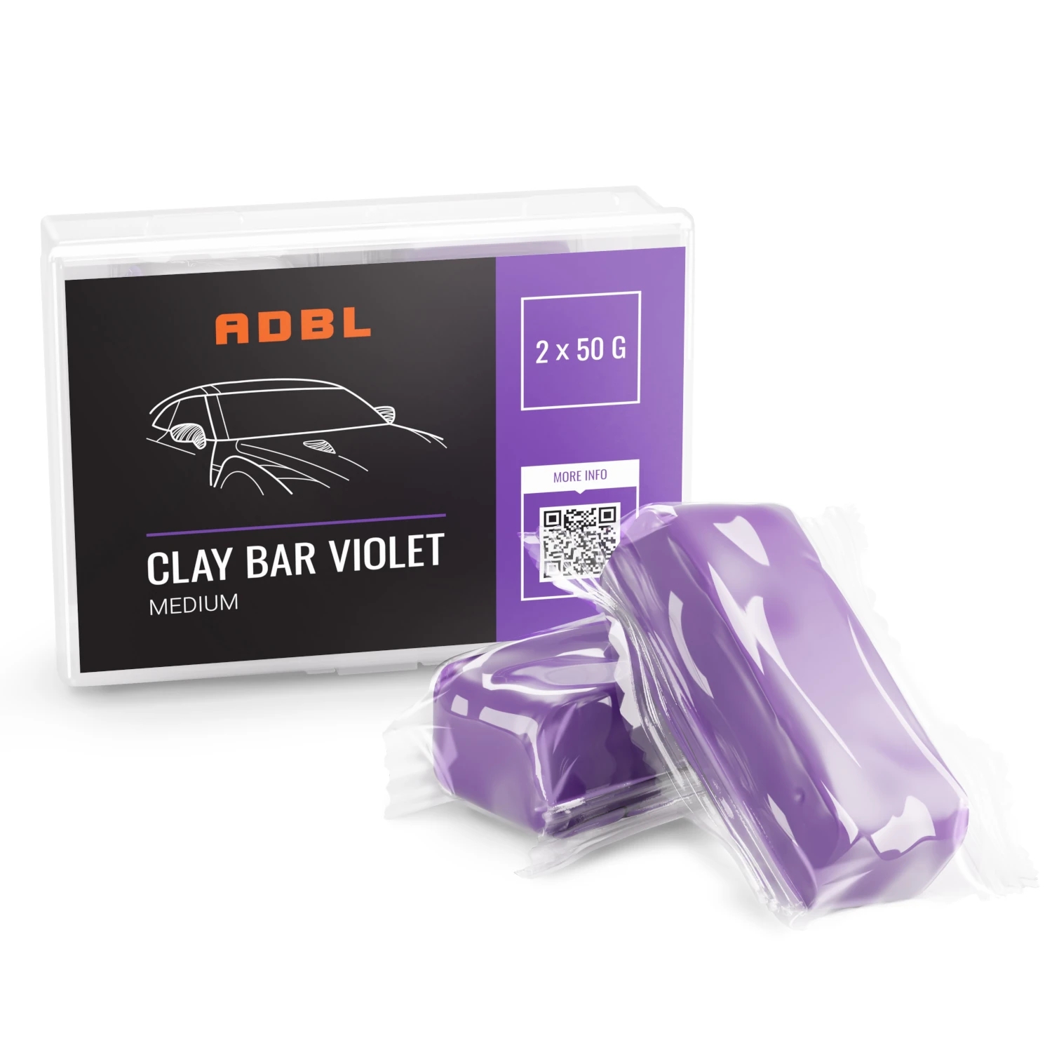 Image of ADBL Clay Bar Violet - Średnia twarda glinka lakiernicza 50g 2pcs