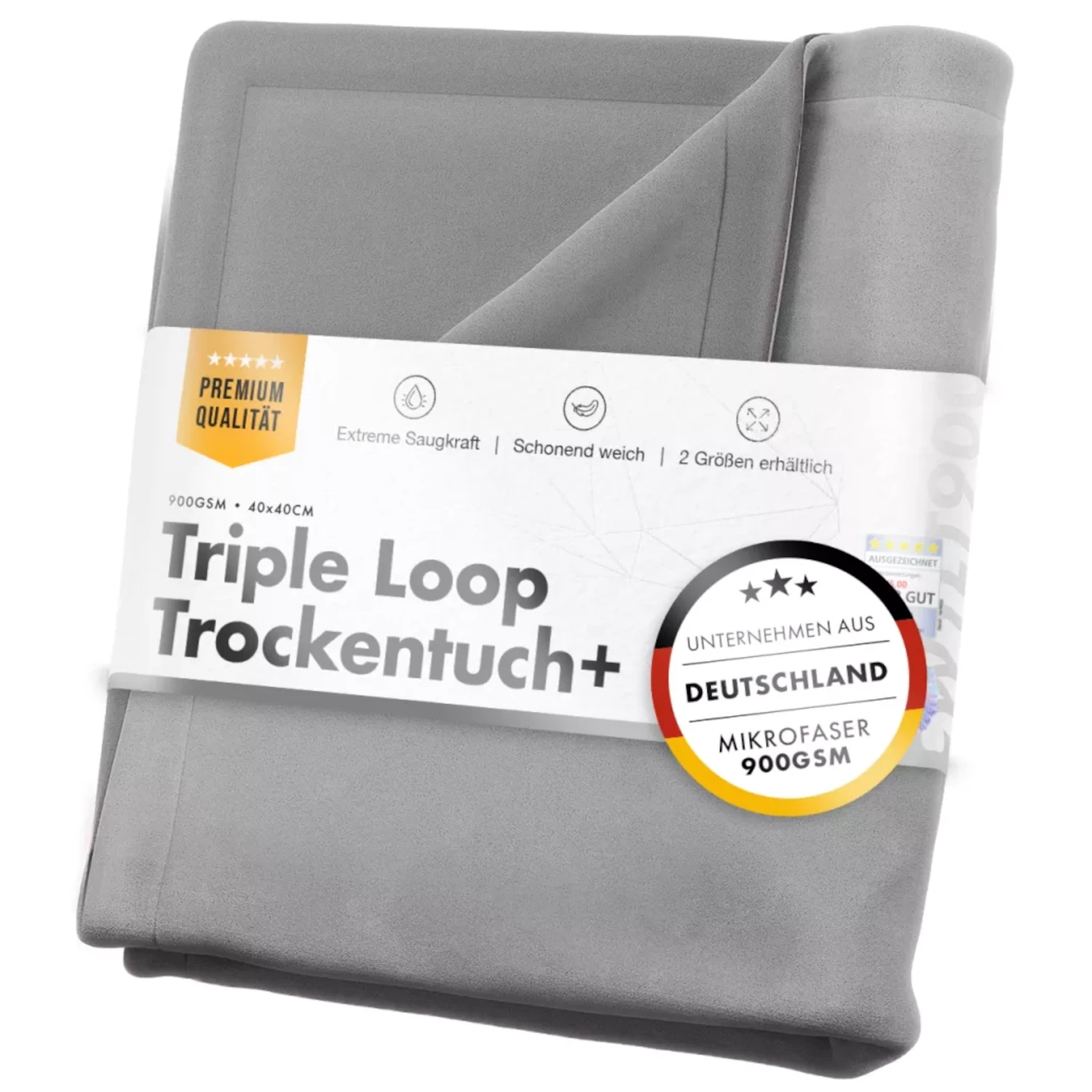 Image of chemicalworkz Triple Loop Towel Grey - Ręcznik do osuszania auta 900gsm 40x40cm