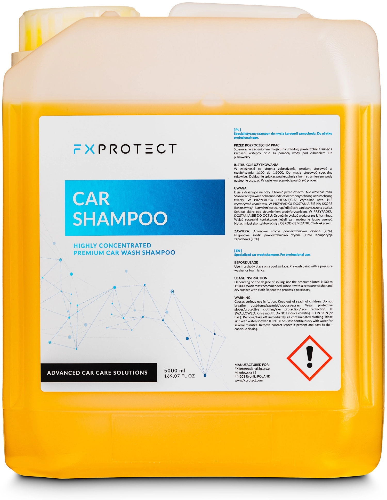 Image of FX PROTECT Car Shampoo - szampon odtłuszczający, odtyka powłoki 5L