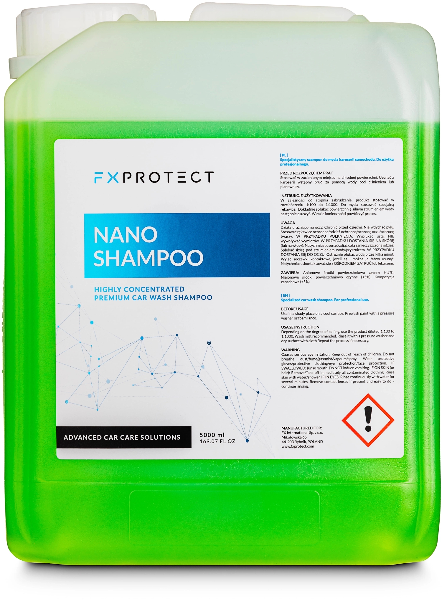 Image of FX PROTECT Nano Shampoo - szampon samochodowy z kwarcem SiO2 pH Neutral 5L