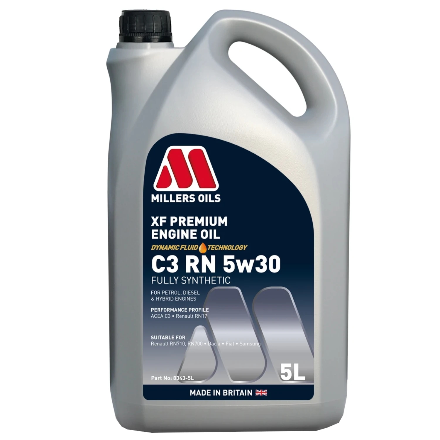 Image of Millers Oils XF Premium C3 RN 5w30 - syntetyczny olej silnikowy 5L