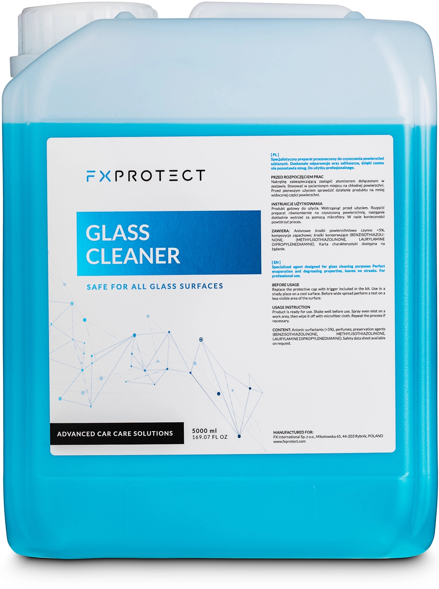 Image of FX Protect Glass Cleaner – płyn do czyszczenia szyb, bez amoniaku 5l