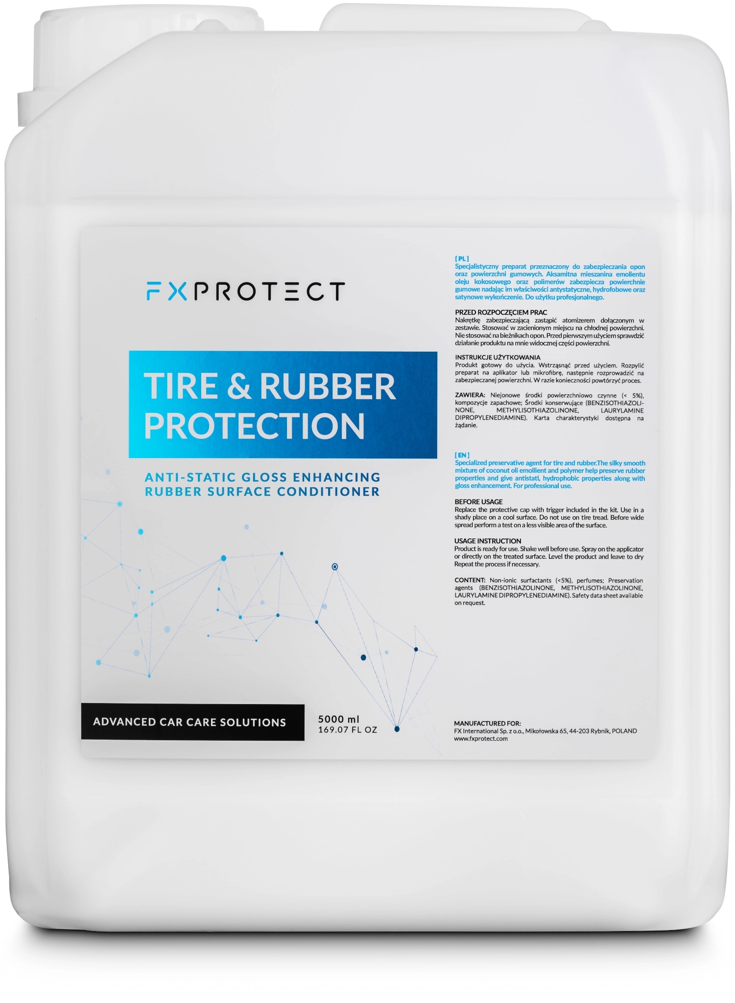Image of FX Protect Tire & Rubber Protection – dressing do opon i powierzchni gumowych, satynowe wykończenie 5L
