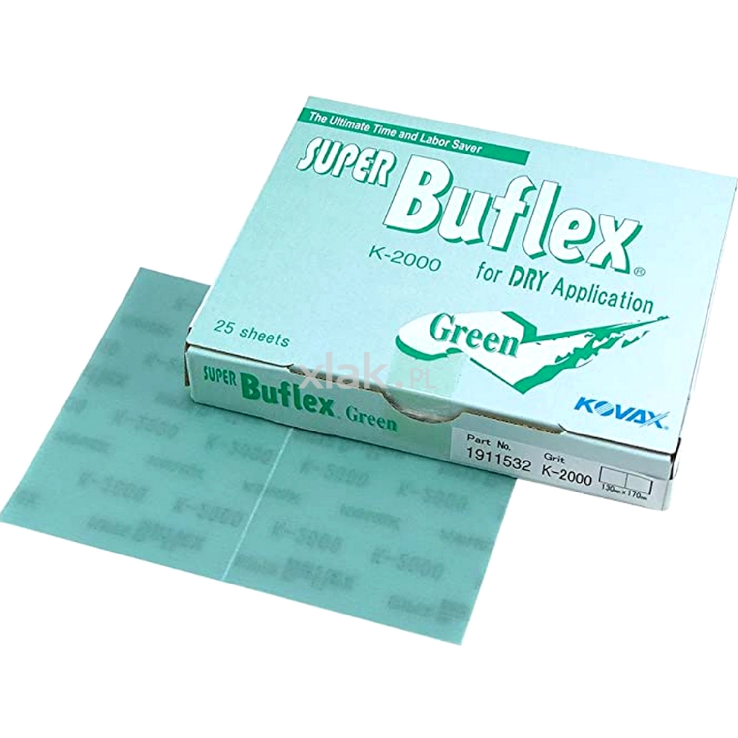 Image of KOVAX Buflex Dry - Papier ścierny na rzep 130x170mm (Green) K2000