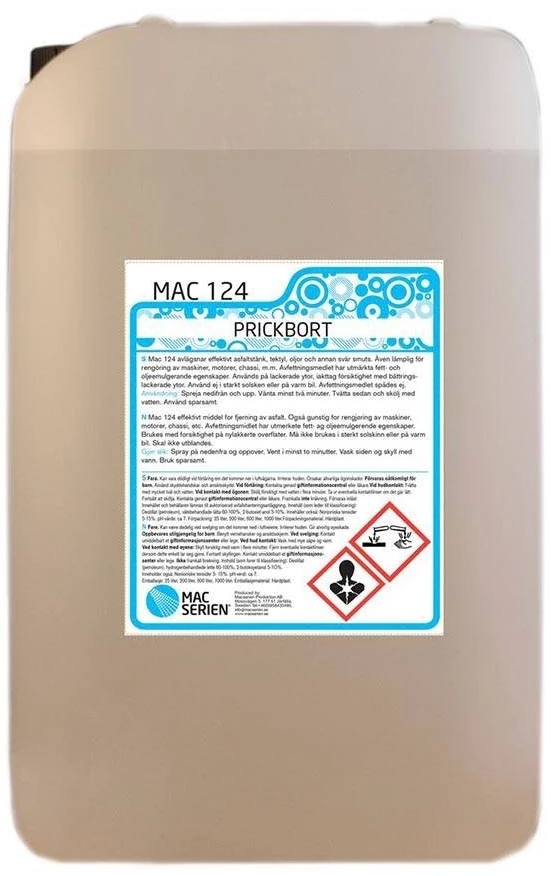 Image of Prickbort MAC 124 usuwa smołę klej, bezpieczny dla wosku powłoki 25L