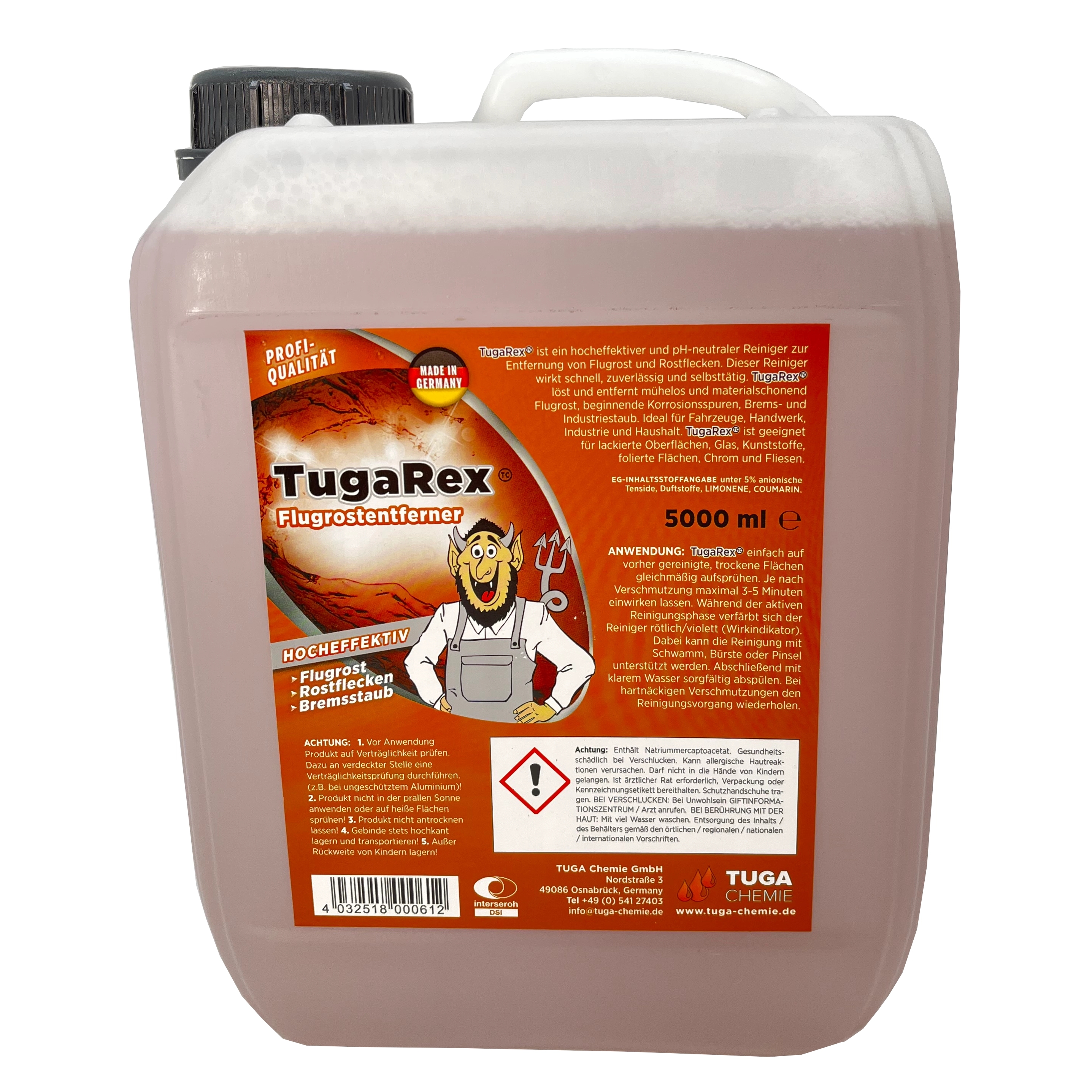 Image of Tuga TugaRex - płynny preparat deironizujący do lakieru i felg 5L