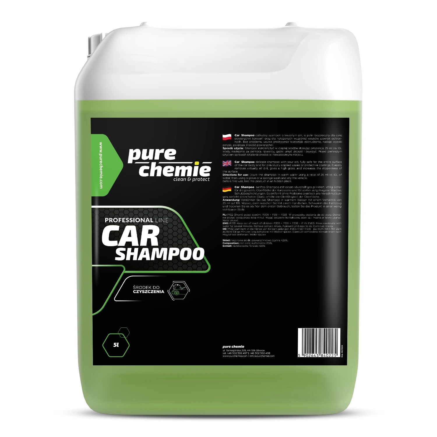 Image of Pure Chemie Car Shampoo – delikatny szampon samochodowy, kwaśne pH 5L