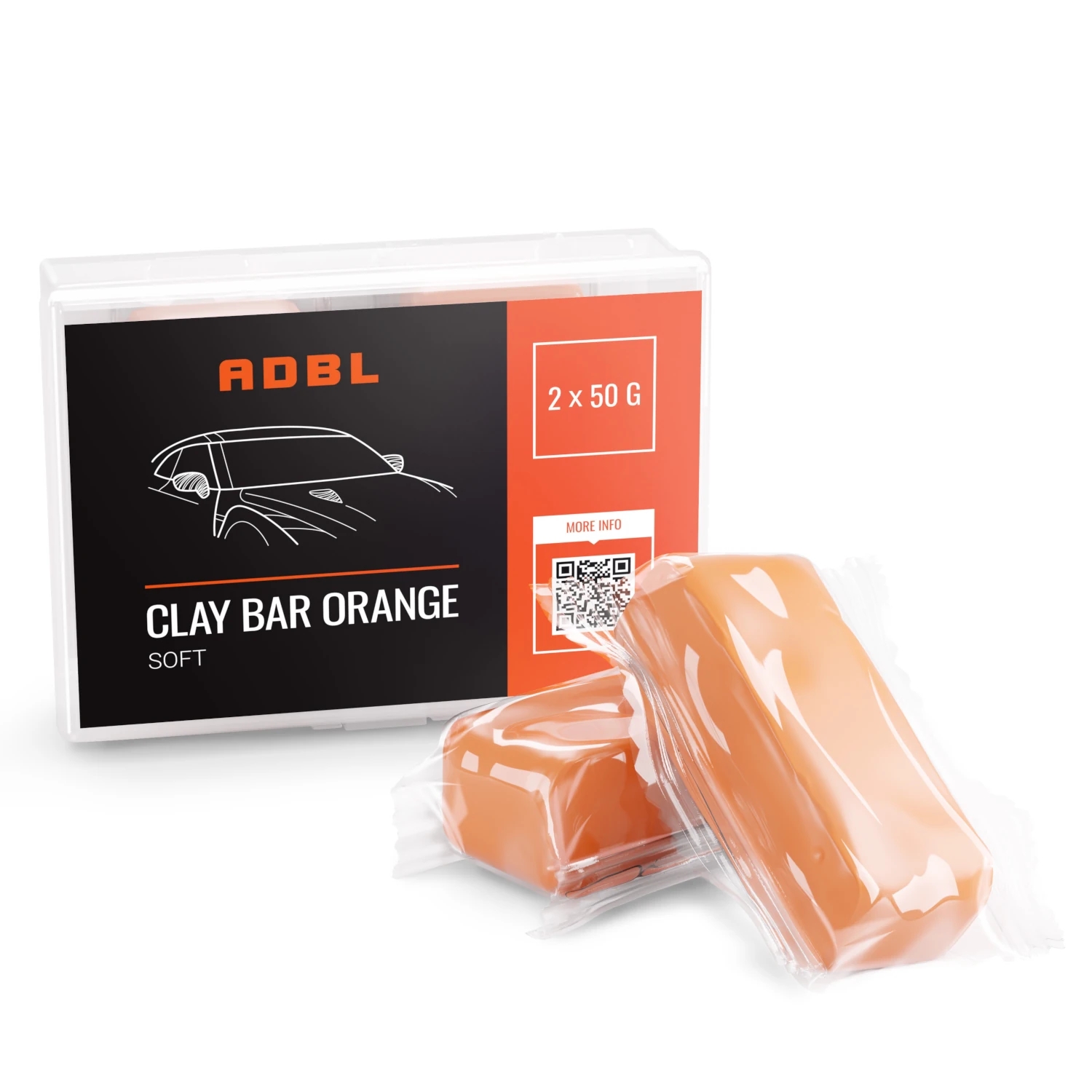 Image of ADBL Clay Bar Orange - miękka glinka lakiernicza 50g 2pcs