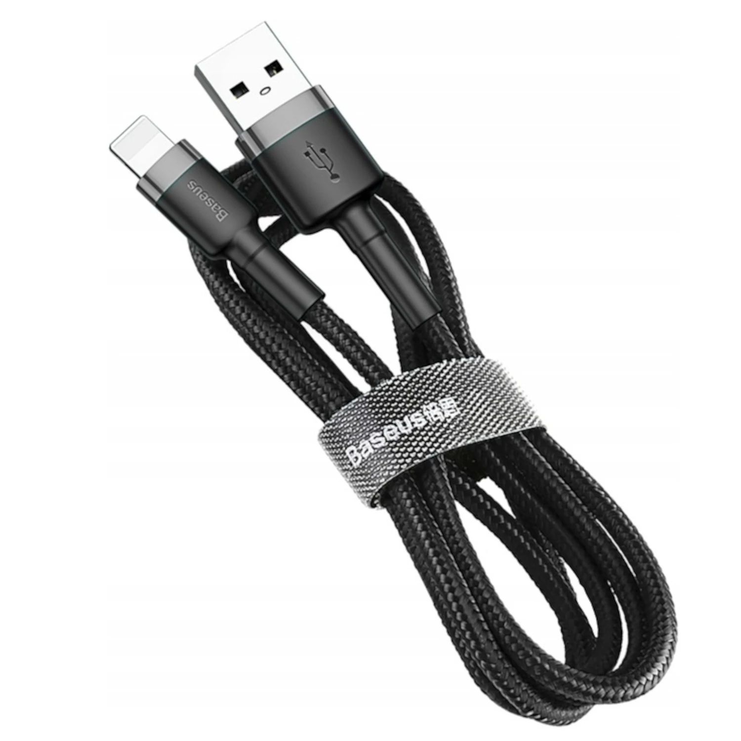 Image of Baseus Kabel do szybkiego ładowania USB/Lightning, czarno-szary 1m