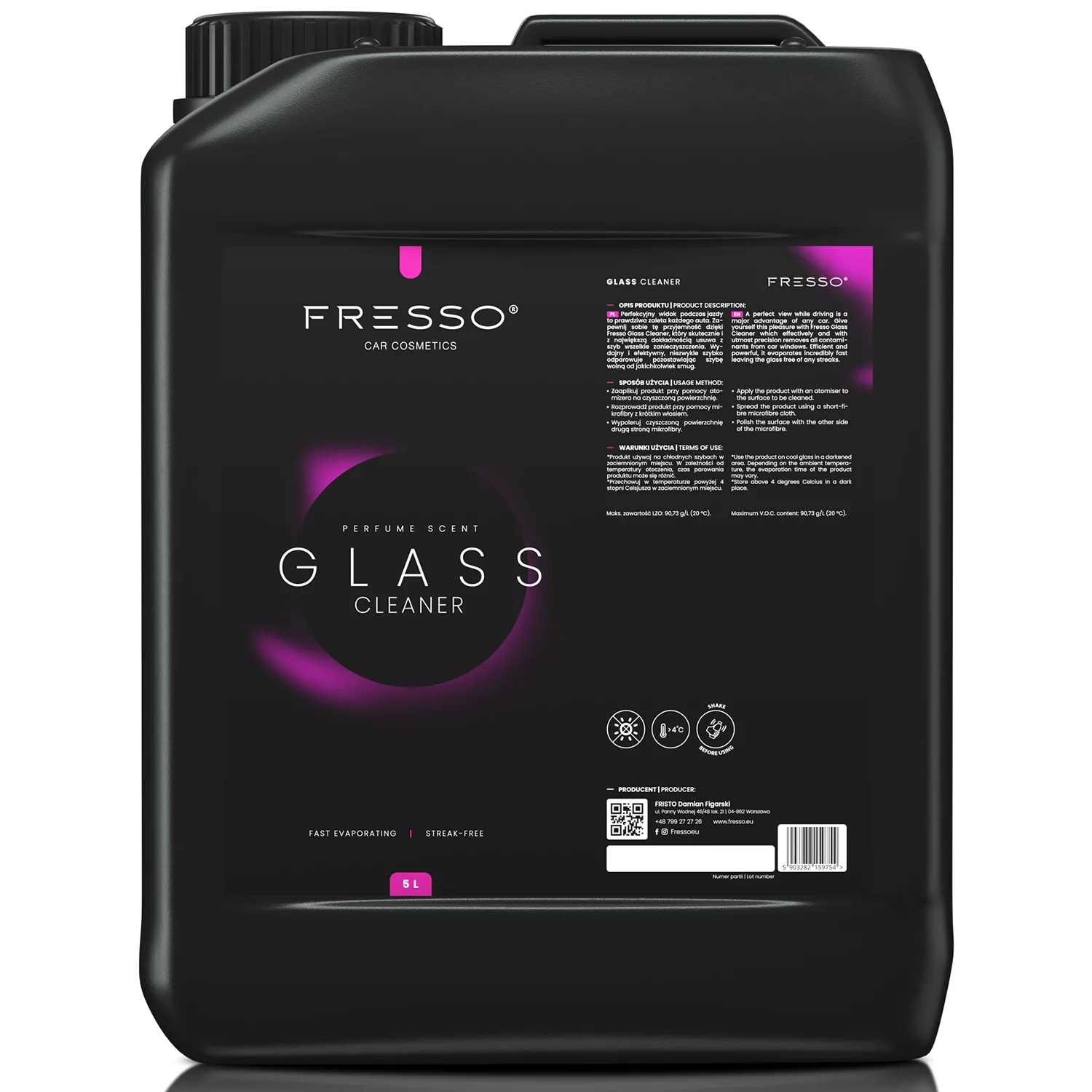 Image of Fresso Glass Cleaner – płyn do mycia szyb, nie zawiera amoniaku 5L
