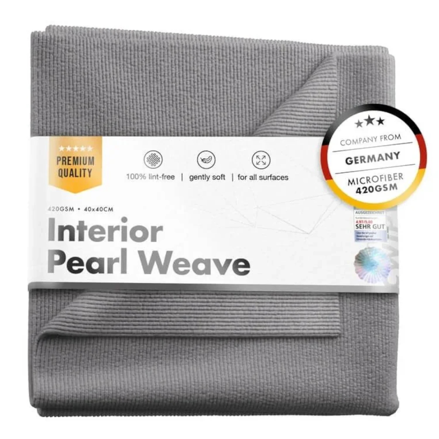 Image of chemicalworkz Interior Pearl Weave Towel - mikrofibra z krótkim włosiem, 420gsm, 40x40cm