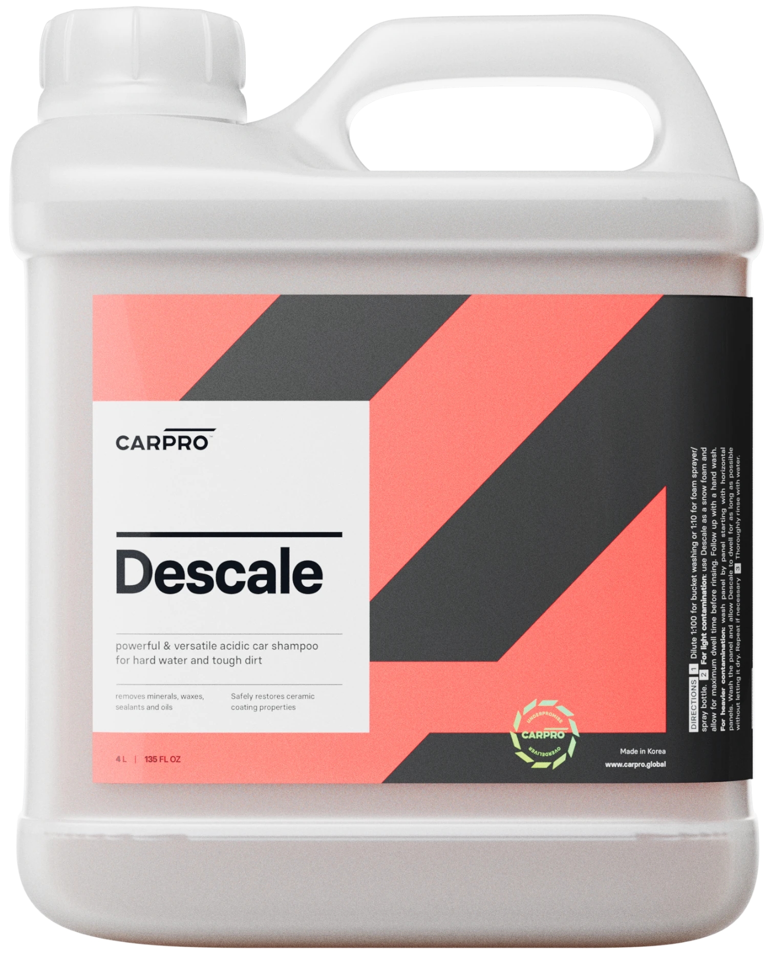 Image of CarPro Descale – kwaśny szampon samochodowy, odtyka powłoki ceramiczne 4L