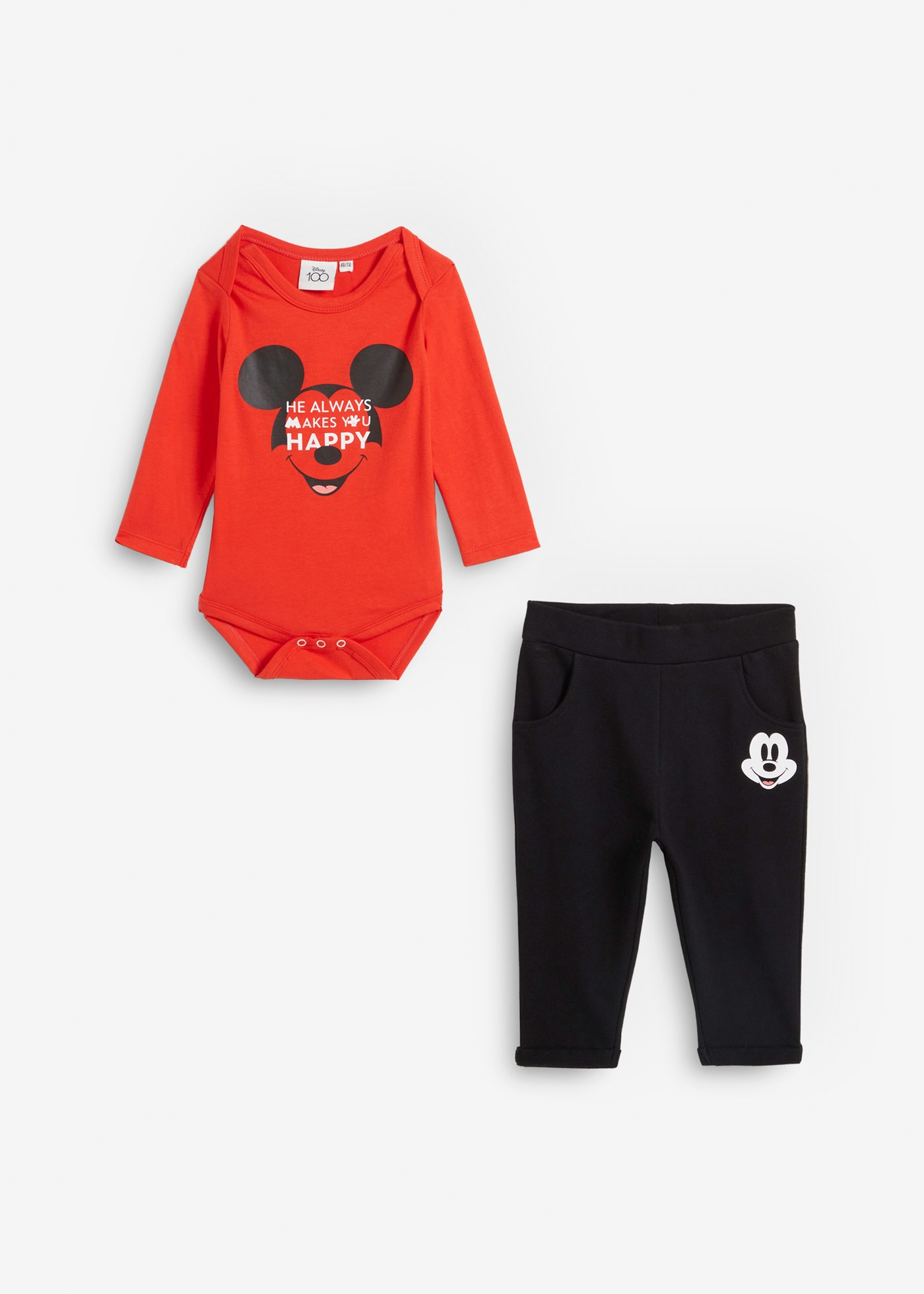 Body niemowlęce + spodnie dresowe z disneyowskim nadrukiem z motywem Myszki Miki (2 części