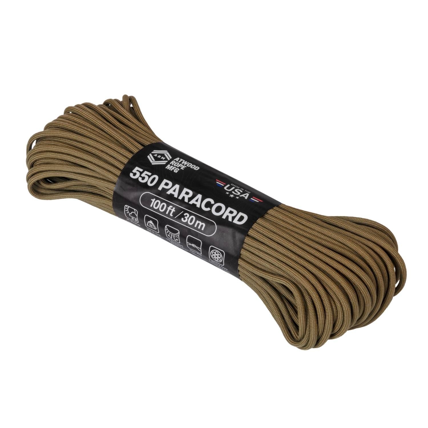 Image of Linka Paracord 550 ATWOOD (4mm/30m) Nylon Coyote (CD-PC1-NL-11)