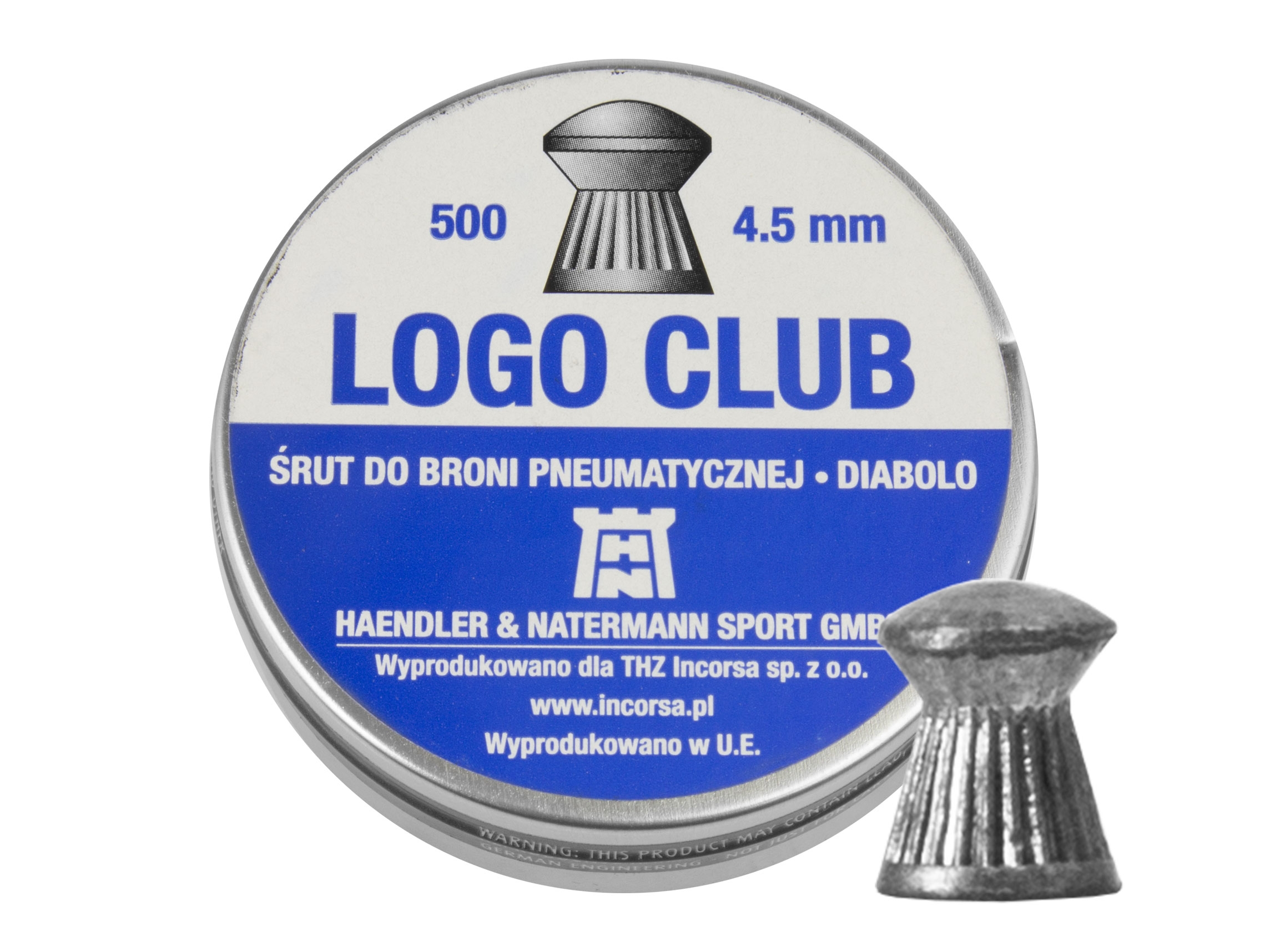 Image of Śrut 4,5 mm diabolo H&N Logo Club 500 szt. półokrągły (93114500005/LC)