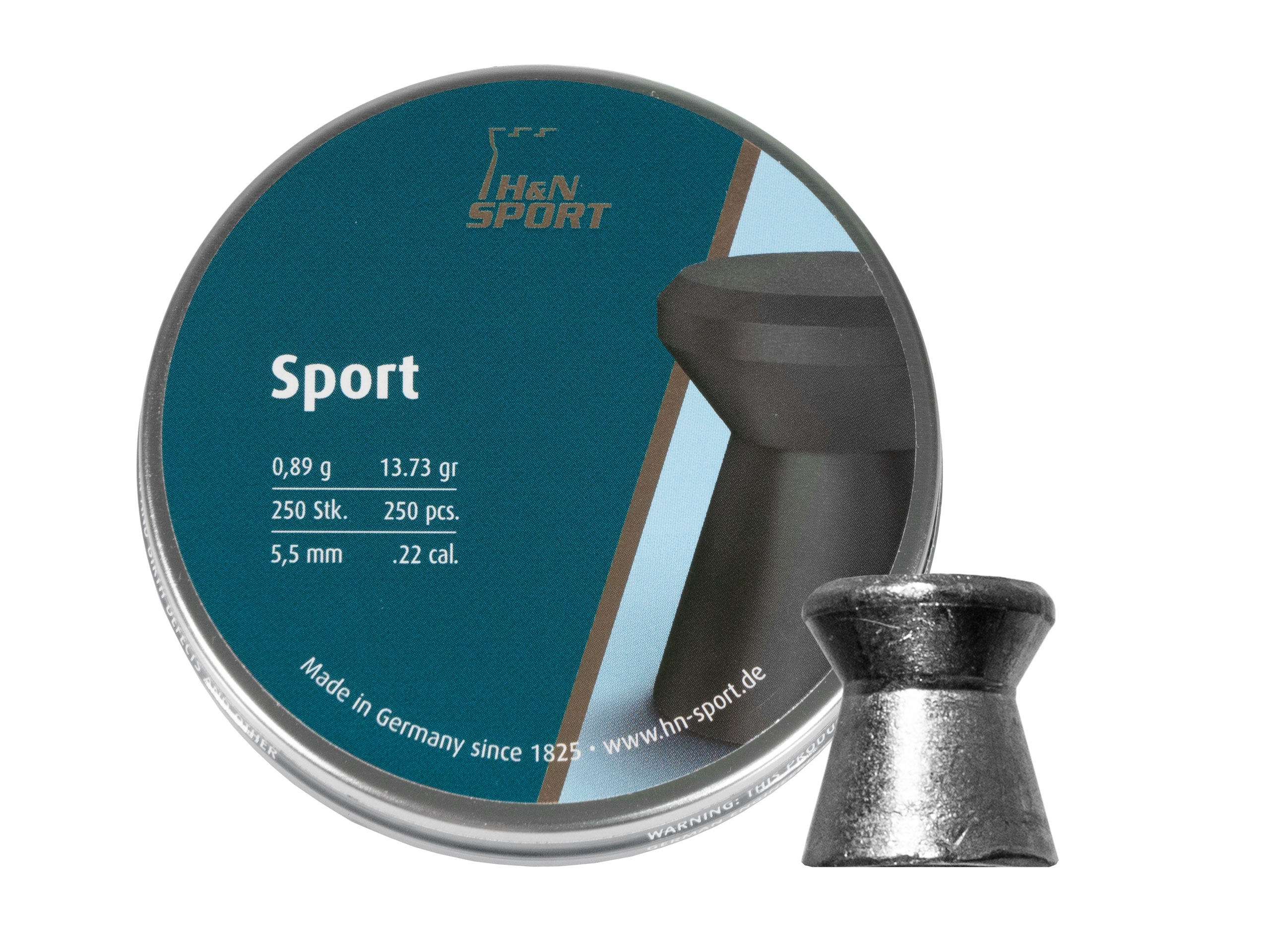 Image of Śrut 5,5 mm diabolo H&N Sport Glatt 250 szt. szpiczasty (92315500002)