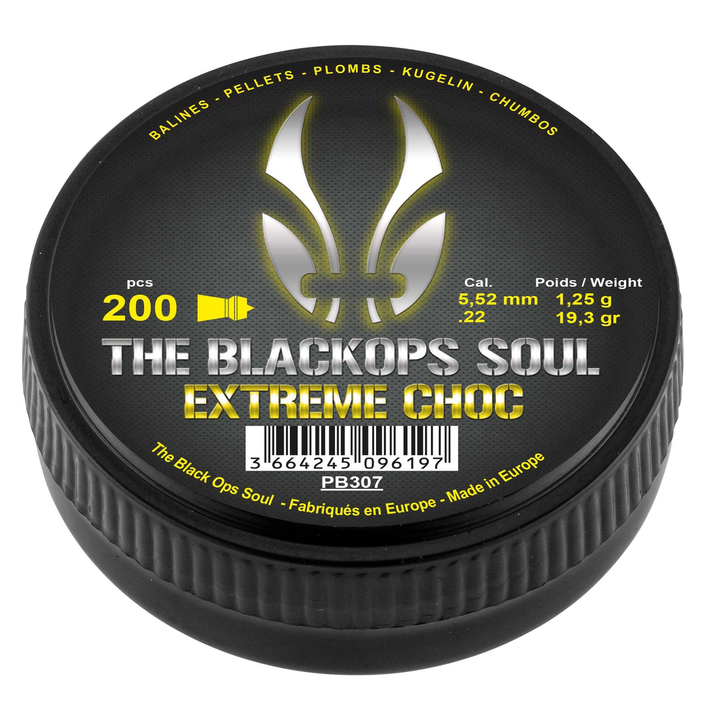 Image of Śrut 5,52 mm diabolo Black Ops Extreme Choc 200 szt. szpiczasty (PB307)