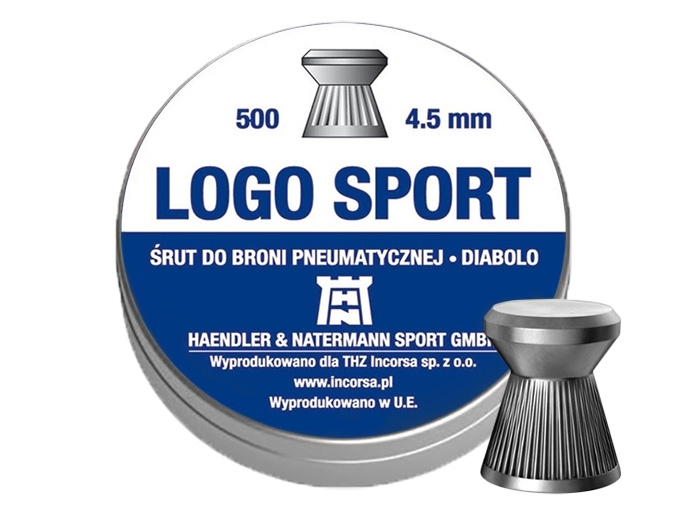 Image of Śrut 4,5 mm diabolo H&N Logo Sport 500 szt. płaski (93124500005/LS)