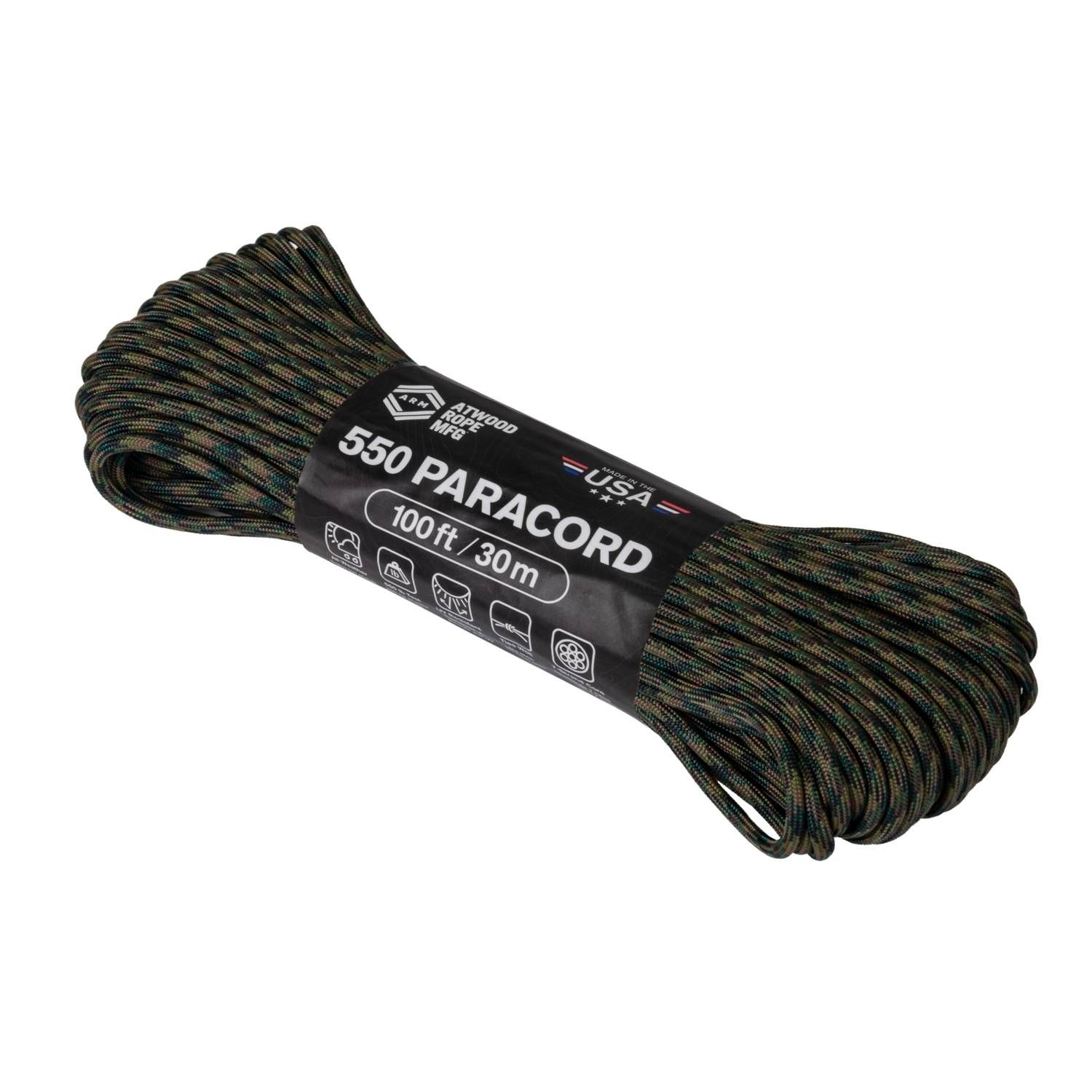 Image of Linka Paracord 550 ATWOOD (4mm/30m) Nylon US WOODLAND (CD-PC1-NL-03)