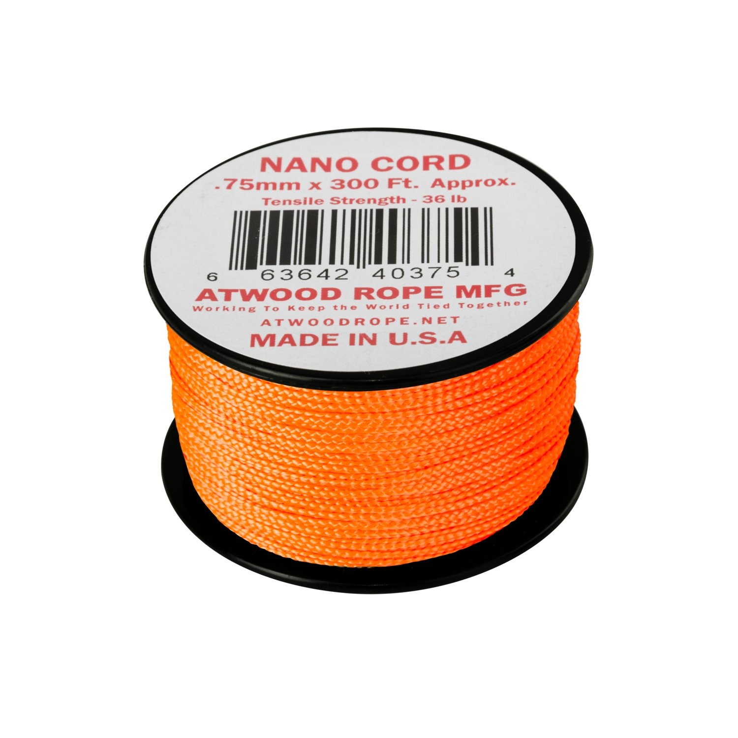 Image of Linka Nano Cord ATWOOD (0,75mm/91m) Nylon NEON ORANGE (CD-NC3-NL-0P)