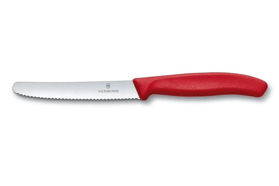 Image of Nóż kuchenny Victorinox Swiss Classic ząbkowany czerwony