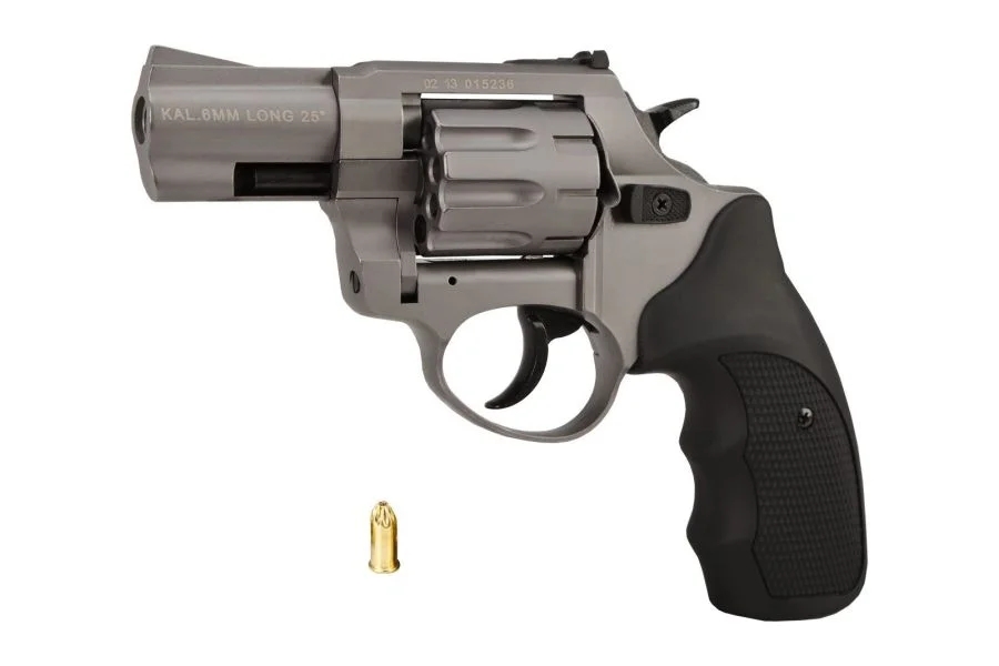 Image of Rewolwer hukowy alarmowo sygnałowy ZORAKI R1-K6L BAS lufa 2,5" kal. .22 Long Blank tytanowy