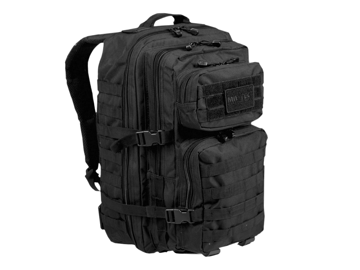 Image of Plecak Mil-Tec Assault duży 51 x 29 x 28 cm czarny, Nylon, 36L (14002202)